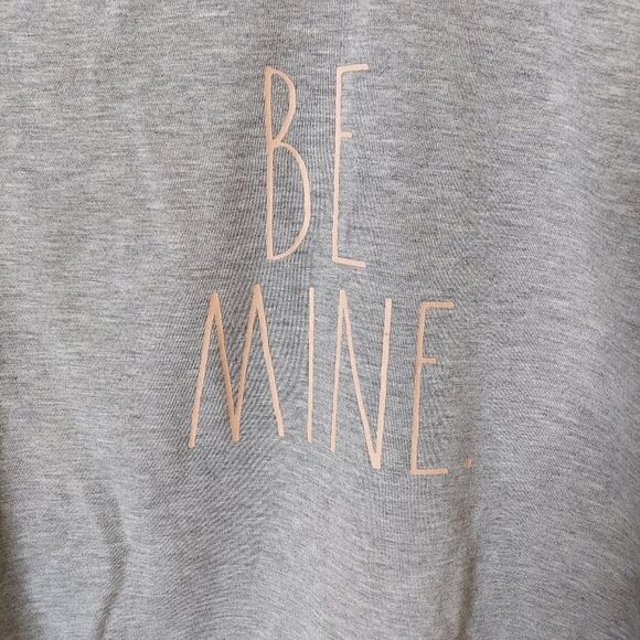 Rae Dunn Be Mine Gray long sleeve  Valentines Sweatshirt pullover - Picture 3 of 10